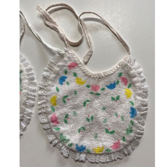Vintage Terry Cloth Baby Bibs Pair - Picture 3 of 4
